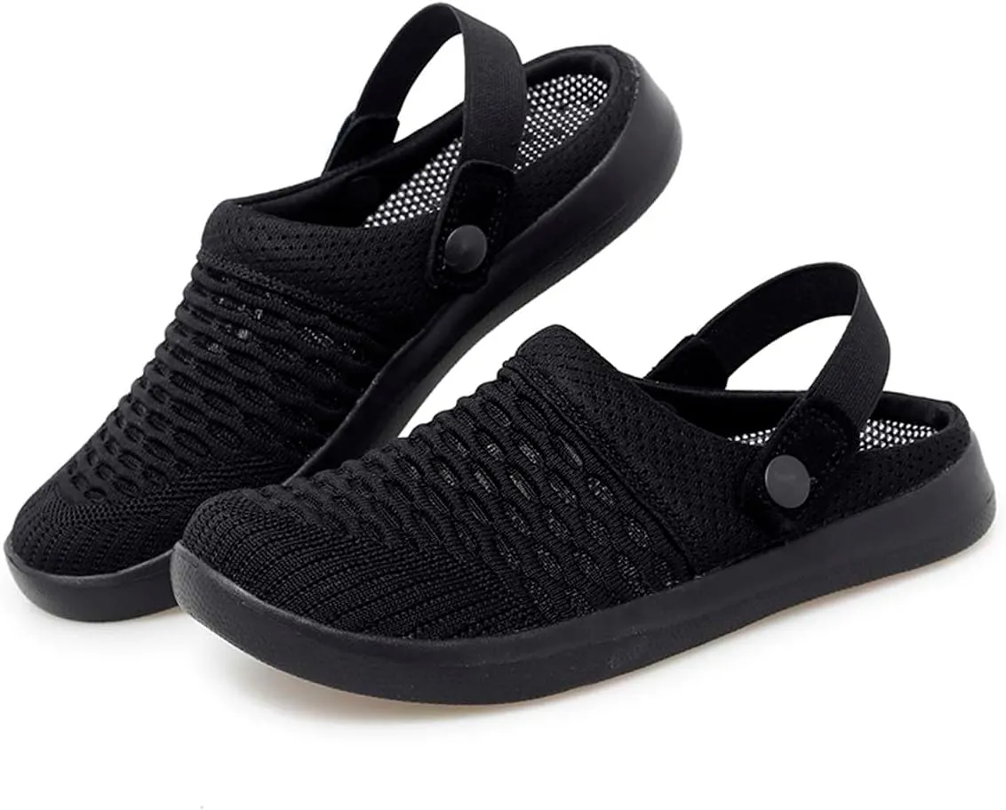 HYDLONGR Men's Women's Lightweight Breathable Knitted Upper Quick Drying Non-Slip Garden Sandals Beach Slippers Clogs Shoes