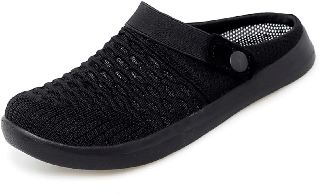 HYDLONGR Men's Women's Lightweight Breathable Knitted Upper Quick Drying Non-Slip Garden Sandals Beach Slippers Clogs Shoes