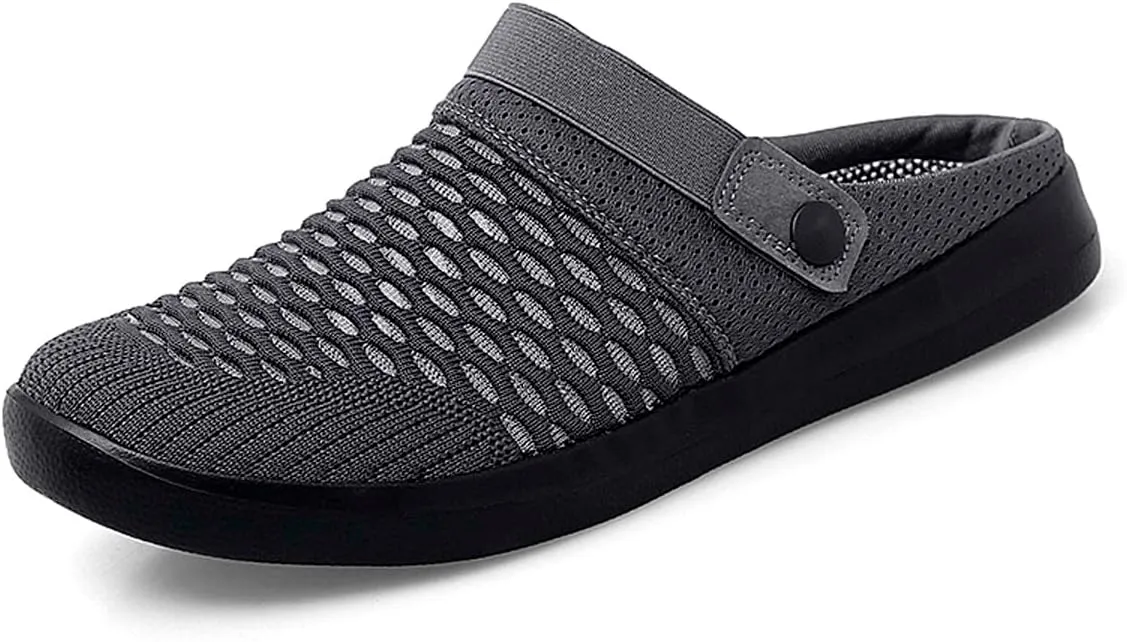 HYDLONGR Men's Women's Lightweight Breathable Knitted Upper Quick Drying Non-Slip Garden Sandals Beach Slippers Clogs Shoes