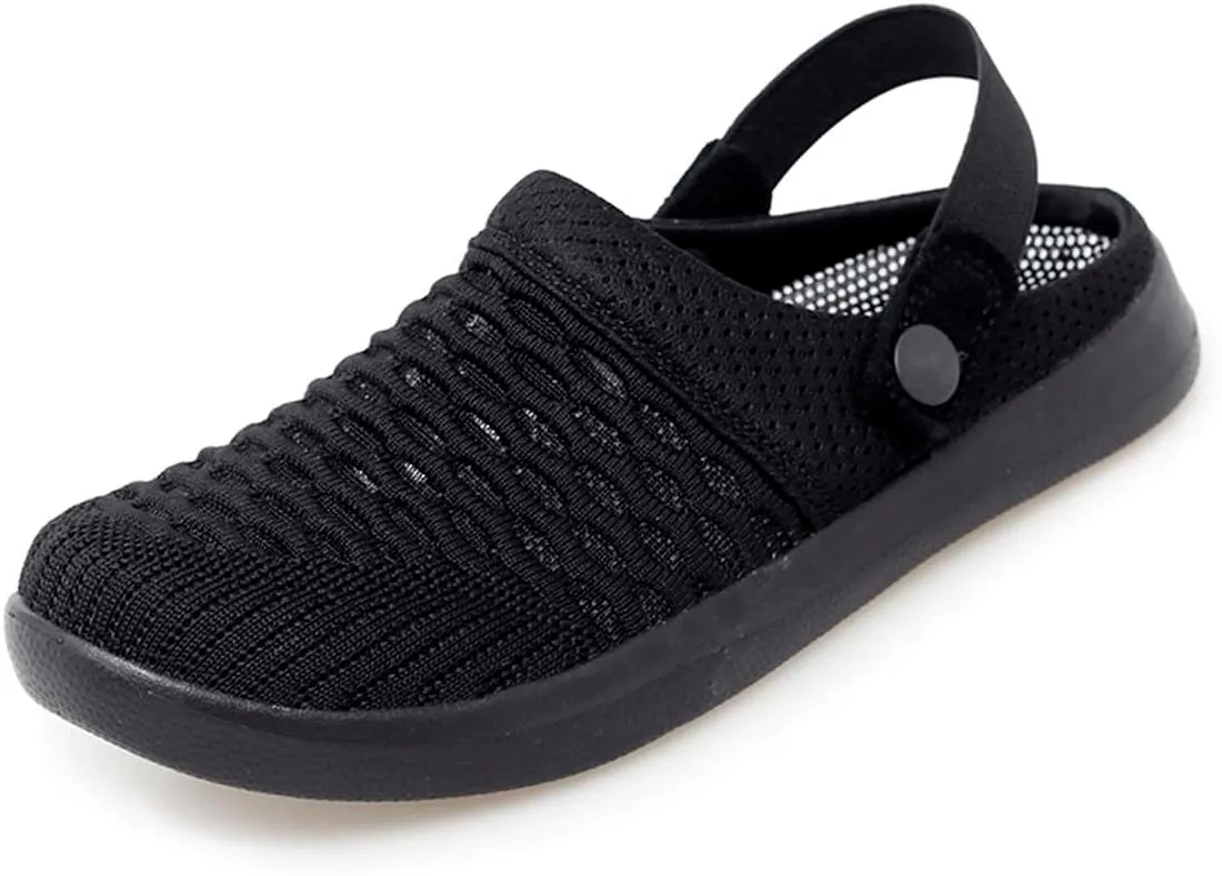 HYDLONGR Men's Women's Lightweight Breathable Knitted Upper Quick Drying Non-Slip Garden Sandals Beach Slippers Clogs Shoes