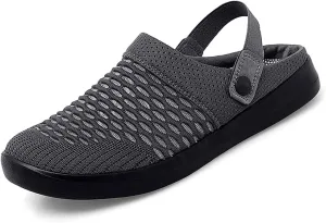 HYDLONGR Men's Women's Lightweight Breathable Knitted Upper Quick Drying Non-Slip Garden Sandals Beach Slippers Clogs Shoes