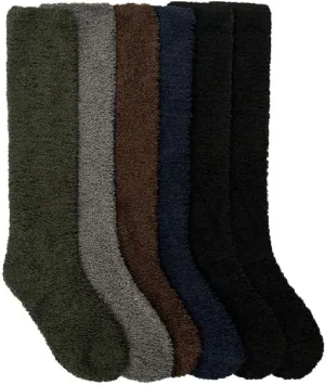 I&S 6 Pairs Cozy Soft Fuzzy Knee High Socks Warm Fleece Assorted Colors Patterns