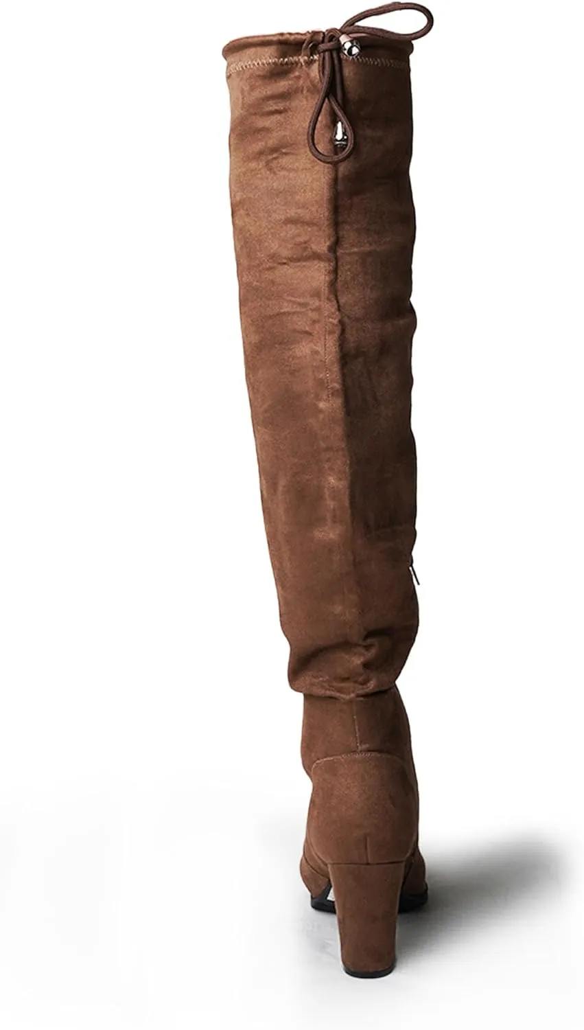 J. Adams Women's Aspen Over-the-Knee High Boots - Stylish Thigh-High Chunky Heels for Fall and Winter Fashion