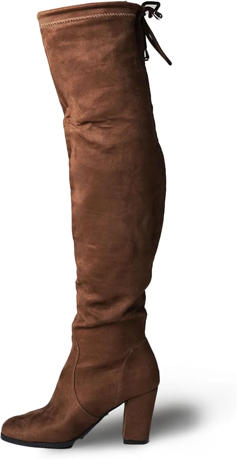 J. Adams Women's Aspen Over-the-Knee High Boots - Stylish Thigh-High Chunky Heels for Fall and Winter Fashion