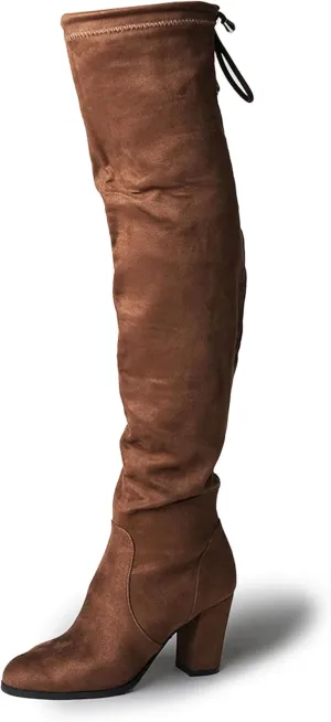 J. Adams Women's Aspen Over-the-Knee High Boots - Stylish Thigh-High Chunky Heels for Fall and Winter Fashion