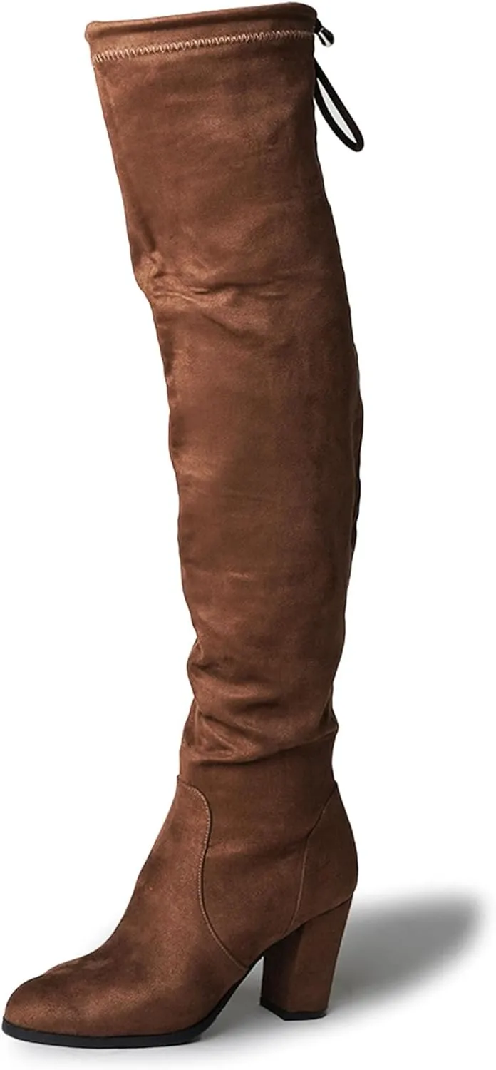 J. Adams Women's Aspen Over-the-Knee High Boots - Stylish Thigh-High Chunky Heels for Fall and Winter Fashion