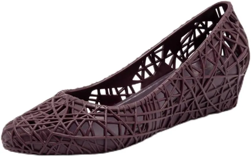 Jelly Mesh Ballet Flats for Women Clear Jelly Sandals Hollow Pointed Toe Loafers Slip on House Slippers Lightweight Breathable No Slip Pump Dressy Ballerina Shoes Summer Beach Party Cruise Vacation