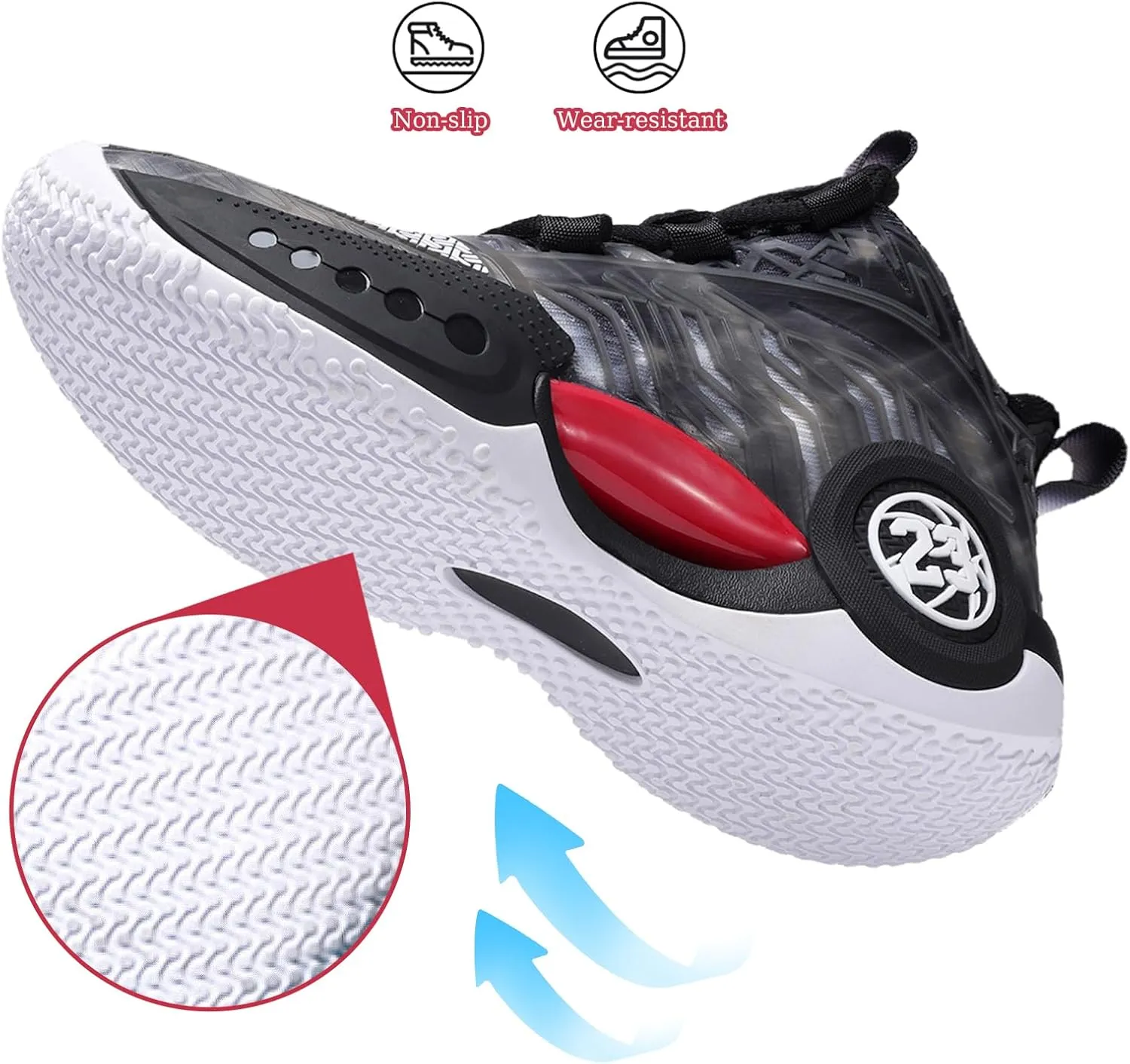 JMFCHI Kids Basketball Shoes High-top Sports Shoes Sneakers Durable Lace-up Non-Slip Running Shoes Secure for Little Kids Big Kids and Boys Girls