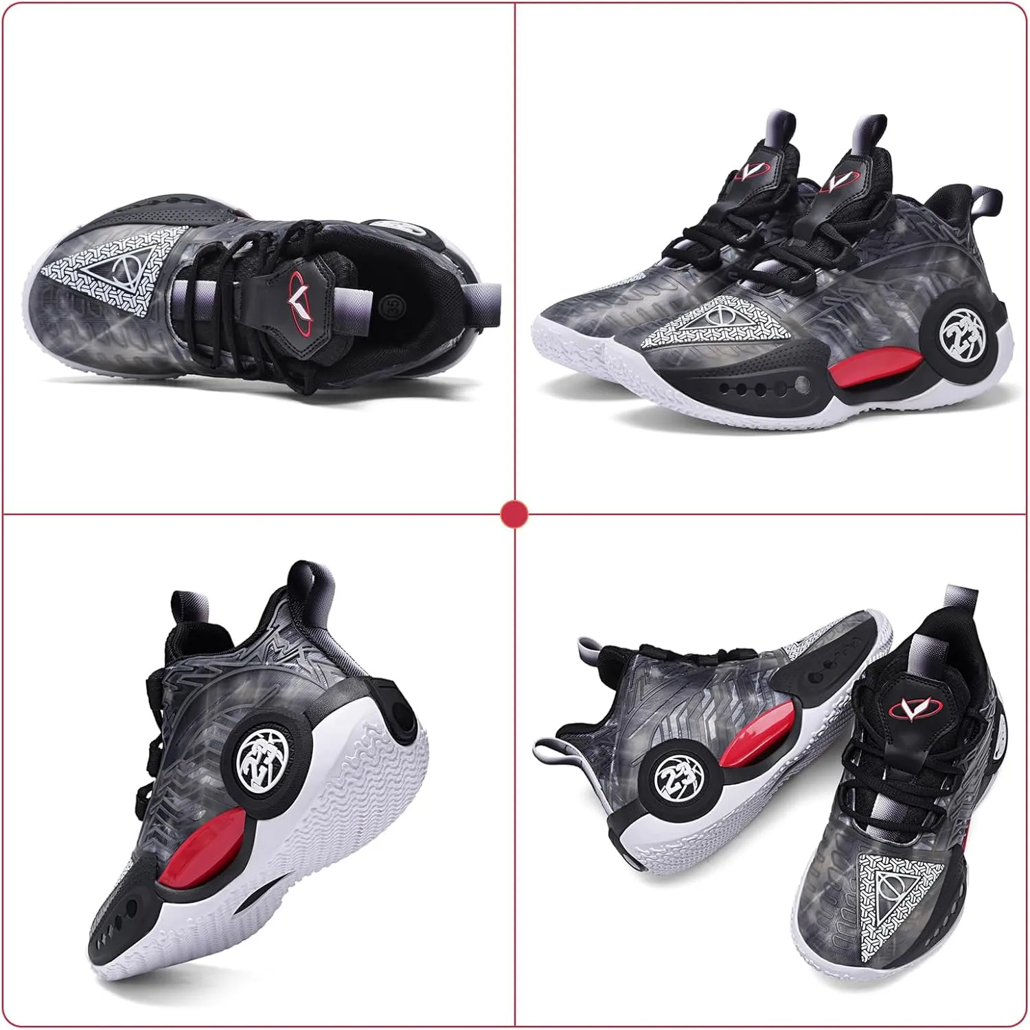 JMFCHI Kids Basketball Shoes High-top Sports Shoes Sneakers Durable Lace-up Non-Slip Running Shoes Secure for Little Kids Big Kids and Boys Girls