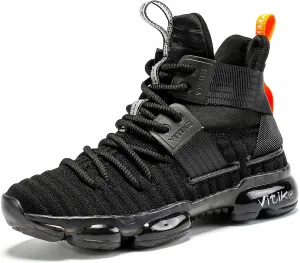 JMFCHI Kids Basketball Shoes High-top Sports Shoes Sneakers Durable Lace-up Non-Slip Running Shoes Secure for Little Kids Big Kids and Boys Girls