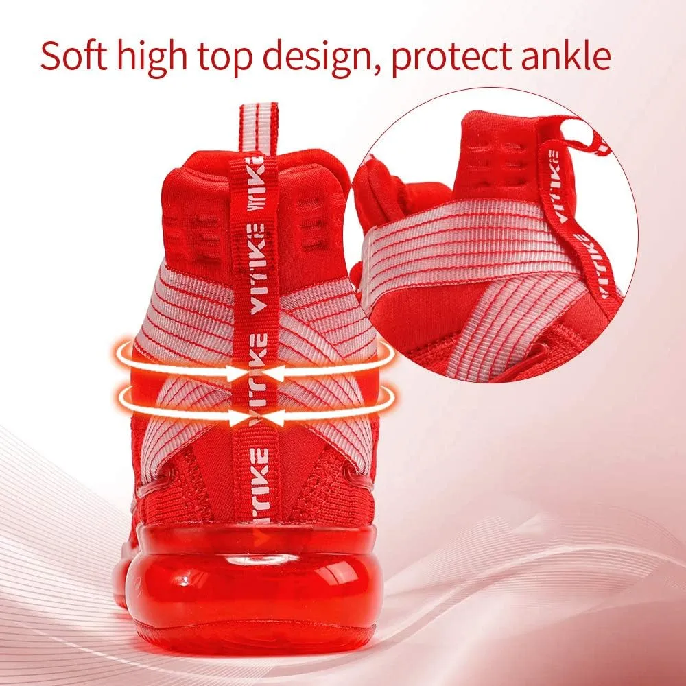 JMFCHI Kids Basketball Shoes High-top Sports Shoes Sneakers Durable Lace-up Non-Slip Running Shoes Secure for Little Kids Big Kids and Boys Girls