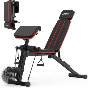 JOROTO Adjustable Weight Bench Foldable Workout Bench with Leg Extension and Preacher Curl Incline Decline Exercise Bench Press 772LBS Load Strength Training Benches for Home Gym Full Body Workout