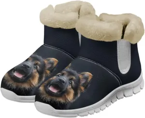 JoyLamoria Colorful Mushroom Womens Winter Fuzzy Boots Warm Snow Boots Anti Slip Comfort Fur Lined Mushroom Ankle Booties for Cold Weather Outdoor Walking Boots