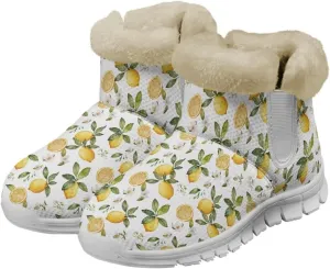 JoyLamoria Colorful Mushroom Womens Winter Fuzzy Boots Warm Snow Boots Anti Slip Comfort Fur Lined Mushroom Ankle Booties for Cold Weather Outdoor Walking Boots
