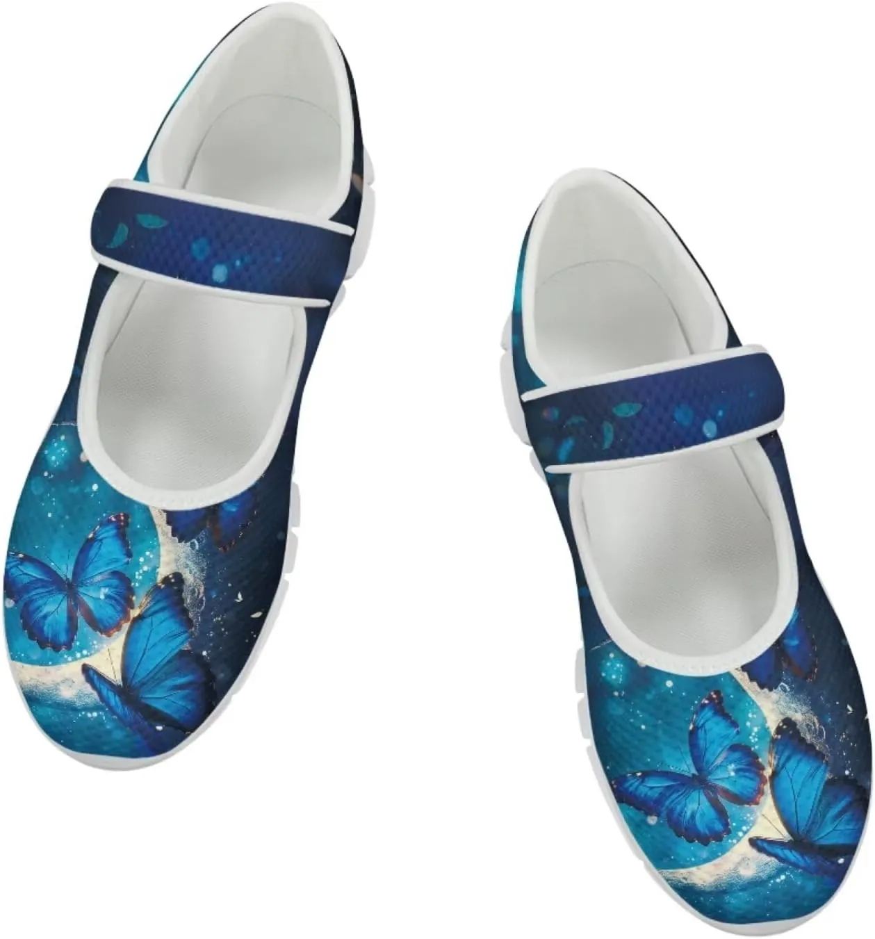 JoyLamoria Women’s Mary Jane Flats,Slip on Walking Shoes Comfort Travel Flats Adjustable Barefoot Shoes,Boho Dragonfly