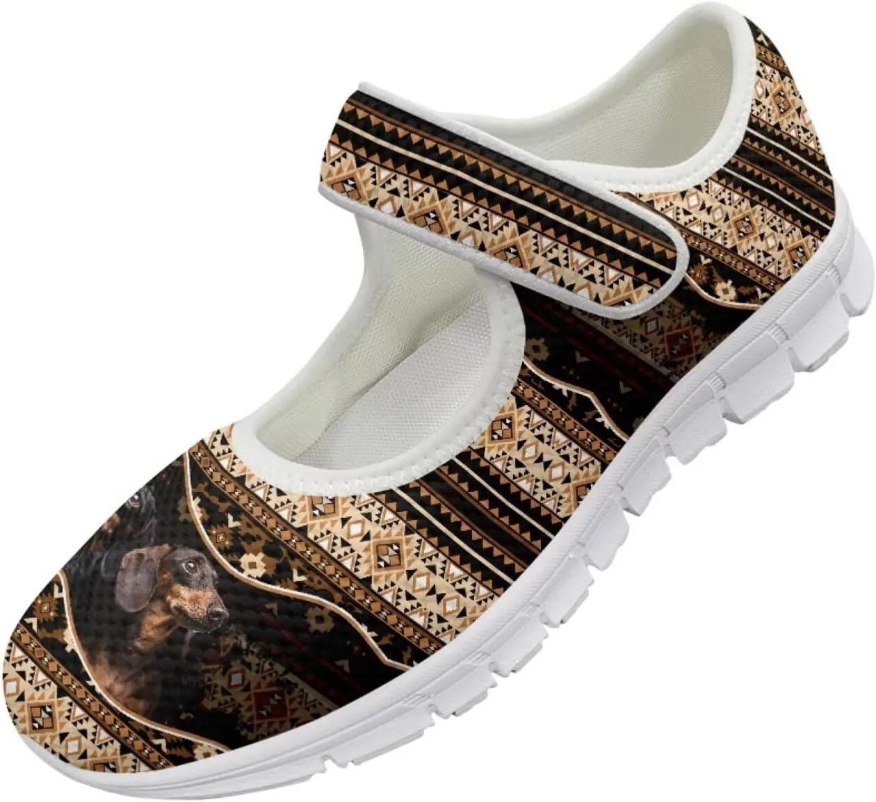 JoyLamoria Women’s Mary Jane Flats,Slip on Walking Shoes Comfort Travel Flats Adjustable Barefoot Shoes,Boho Dragonfly