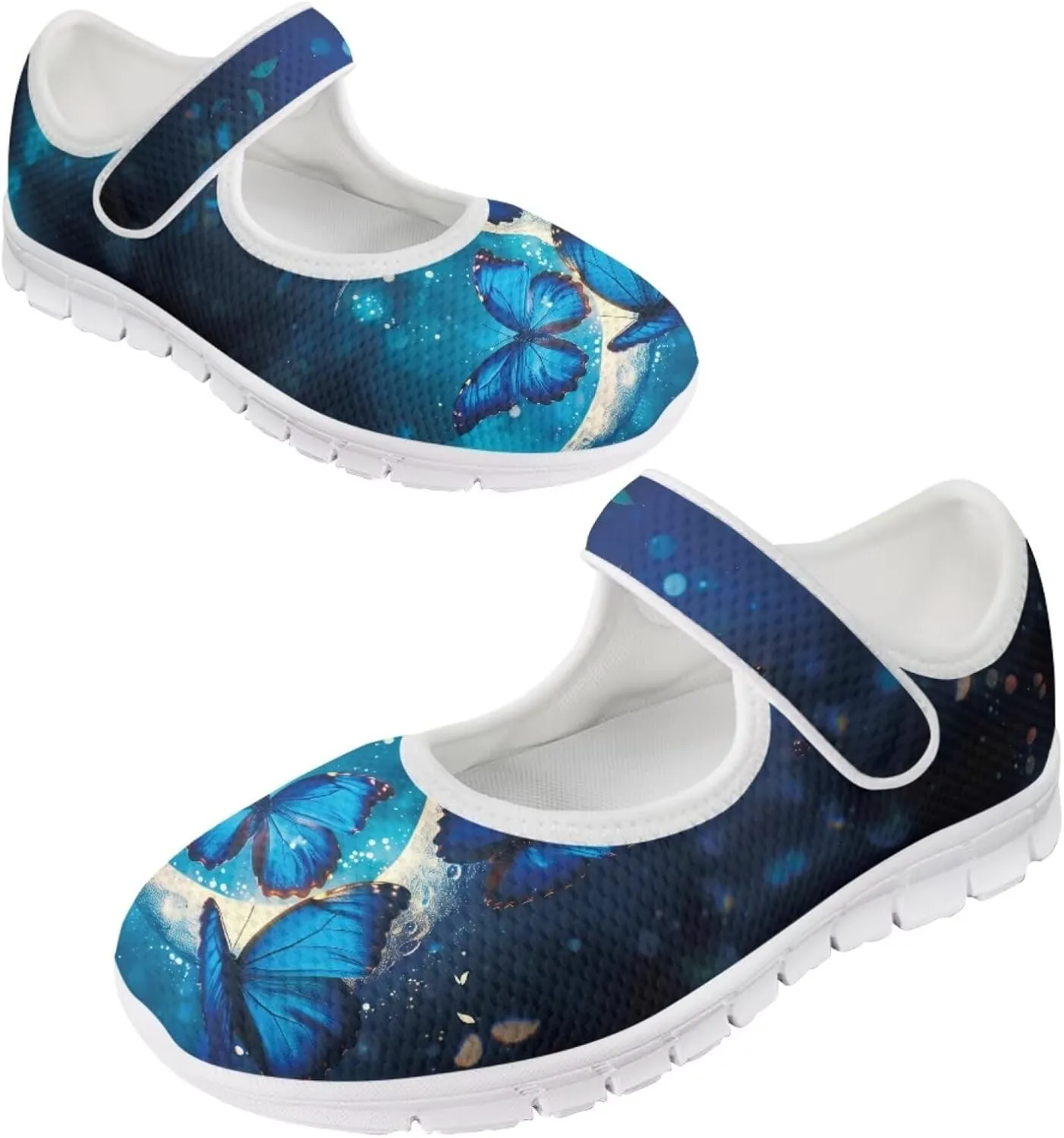 JoyLamoria Women’s Mary Jane Flats,Slip on Walking Shoes Comfort Travel Flats Adjustable Barefoot Shoes,Boho Dragonfly