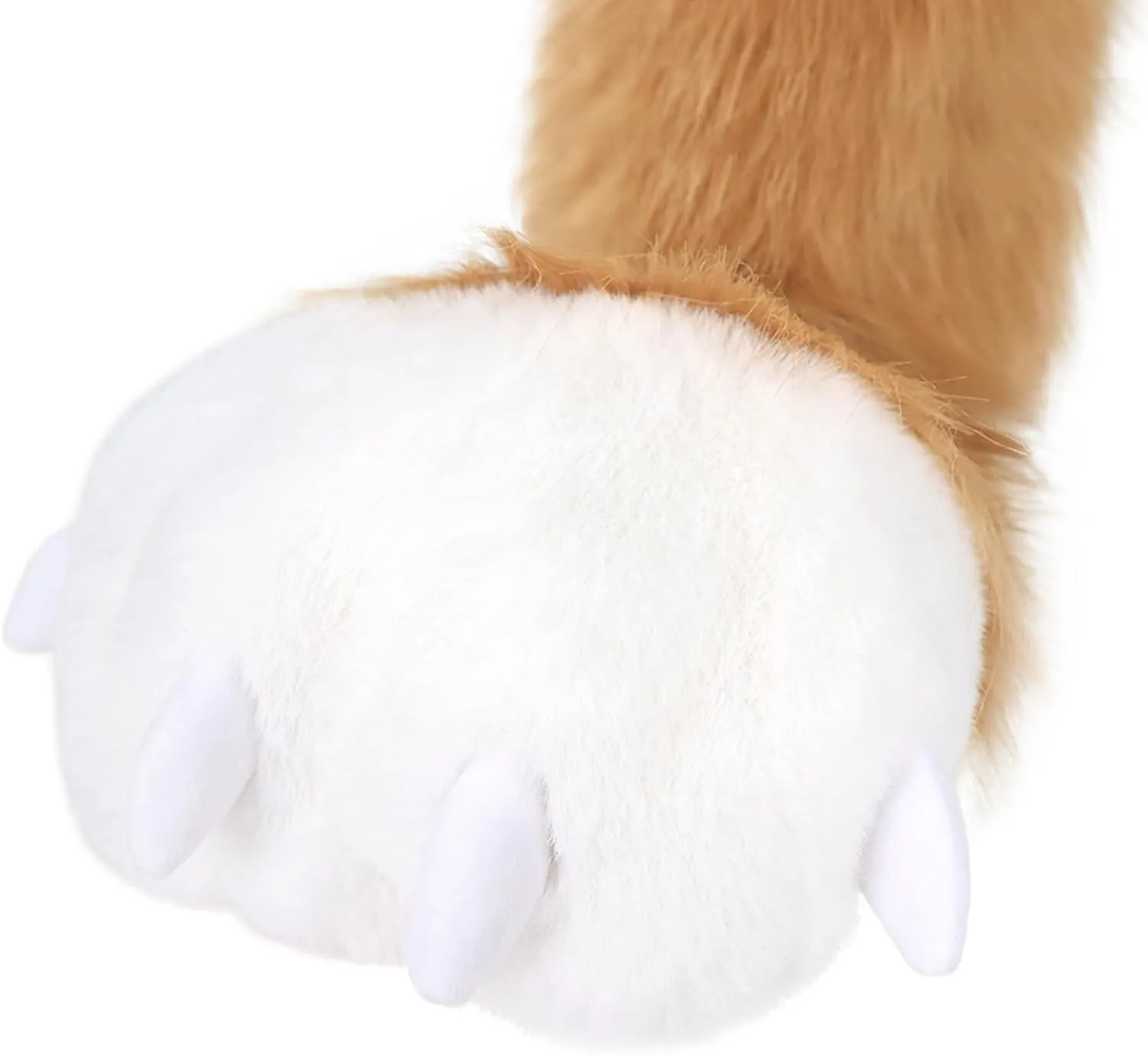 JUNBOON Fuzzy Bear Feet Paw Slippers Cat Wolf Fox Animal Claw Shoes Furry Boots Costume Accessories for Adult Halloween Cosplay Indoor