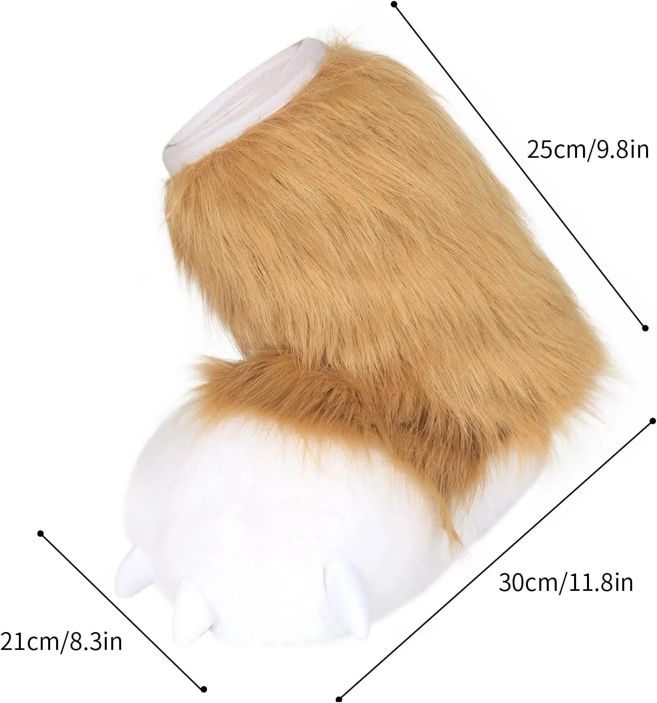 JUNBOON Fuzzy Bear Feet Paw Slippers Cat Wolf Fox Animal Claw Shoes Furry Boots Costume Accessories for Adult Halloween Cosplay Indoor