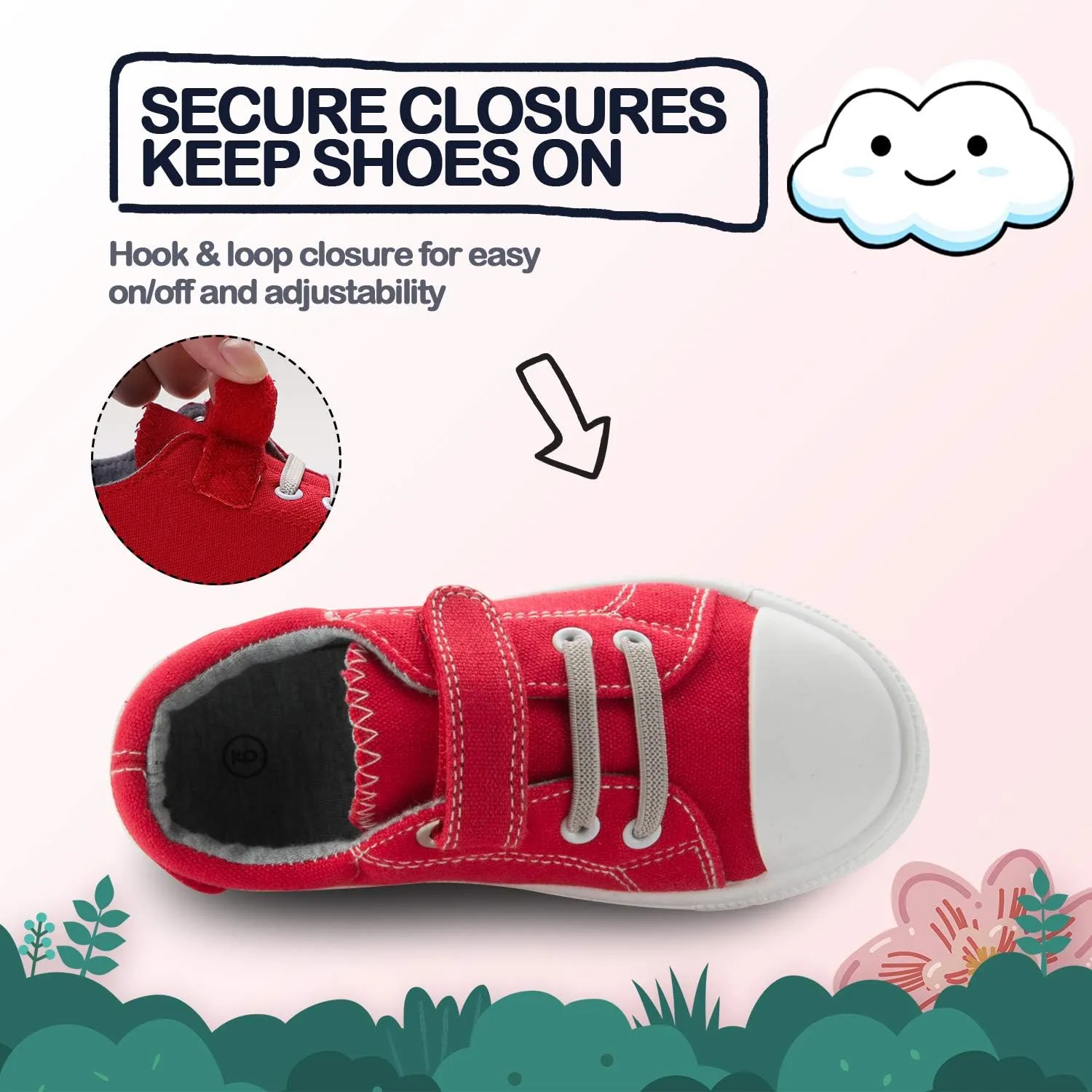K KomForme Toddler Shoes Boys Girls Canvas Sneakers Size 4-13