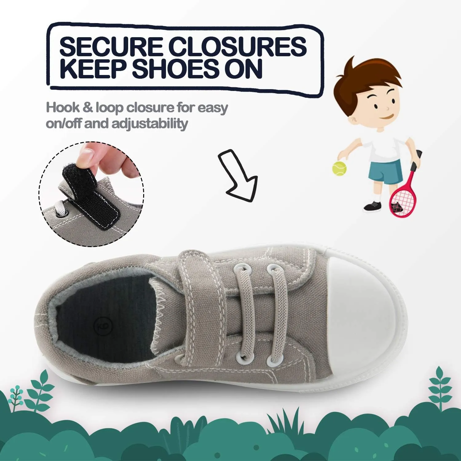 K KomForme Toddler Shoes Boys Girls Canvas Sneakers Size 4-13