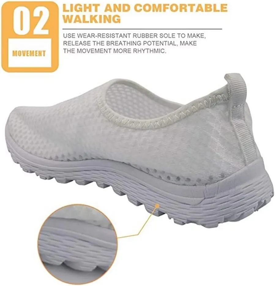 KEIAHUAN Running Shoes Womens Lightweight Athletic Running Shoes Breathable Casual Mesh Flats Sneakers