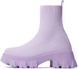keleimusi Womens Fit Ankle Chelsea Sock Boots Platform Sole Chunky Heeled Biker Booties