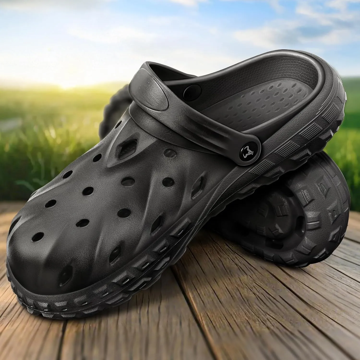 KEMISANT Men Clogs-Comfortable Mules Sandals Watershoes for Men Women Cushioned Footbed Arch Support-Lightweight EVA