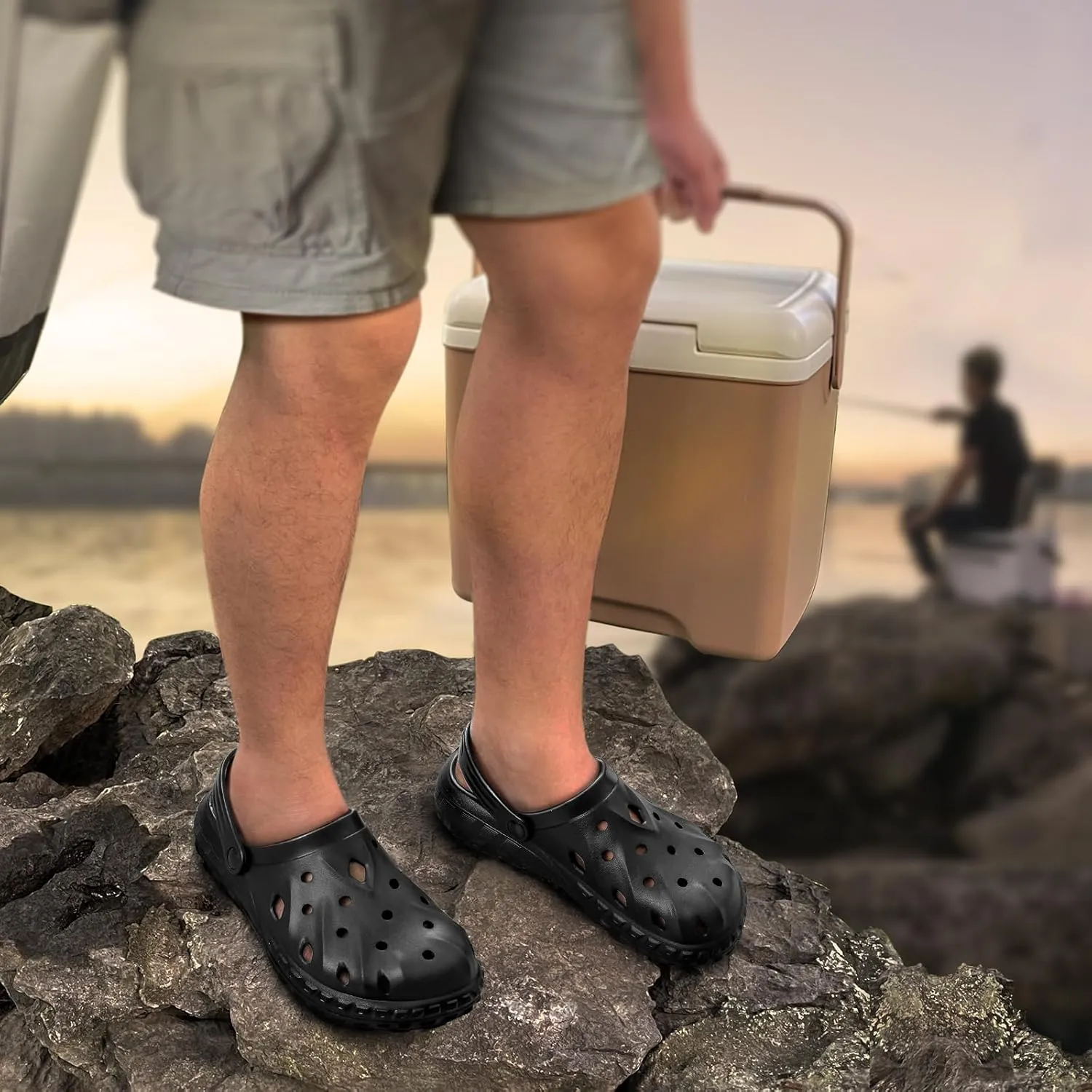 KEMISANT Men Clogs-Comfortable Mules Sandals Watershoes for Men Women Cushioned Footbed Arch Support-Lightweight EVA