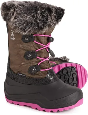 Kenric Girls' Pewter Boots with Winter Lining, 3 Winter Boots