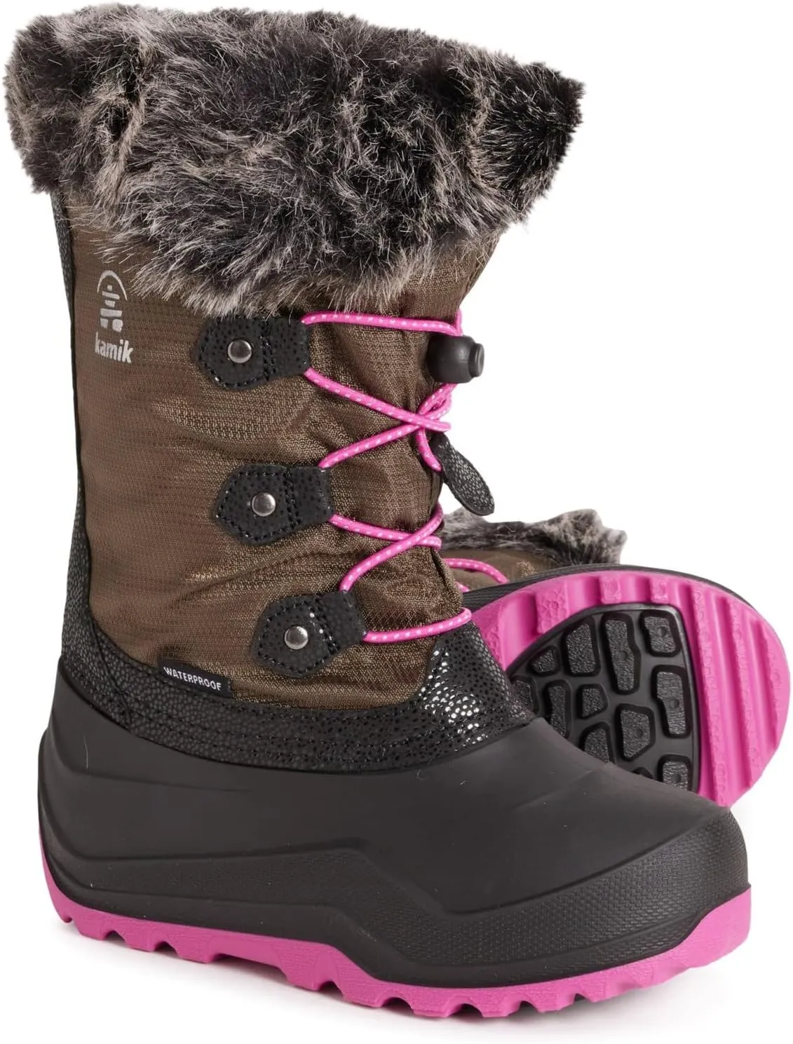 Kenric Girls' Pewter Boots with Winter Lining, 3 Winter Boots