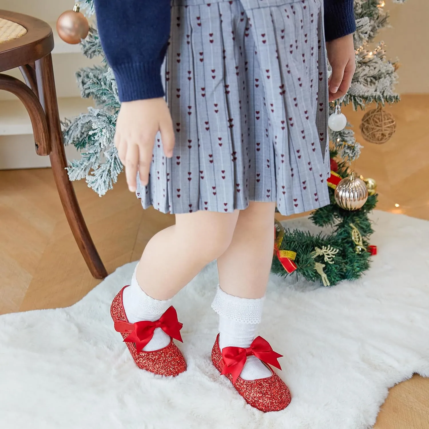Kiderence Little Toddler Girls Dress Shoes Ballerina Ballet Flats Kids Mary Janes