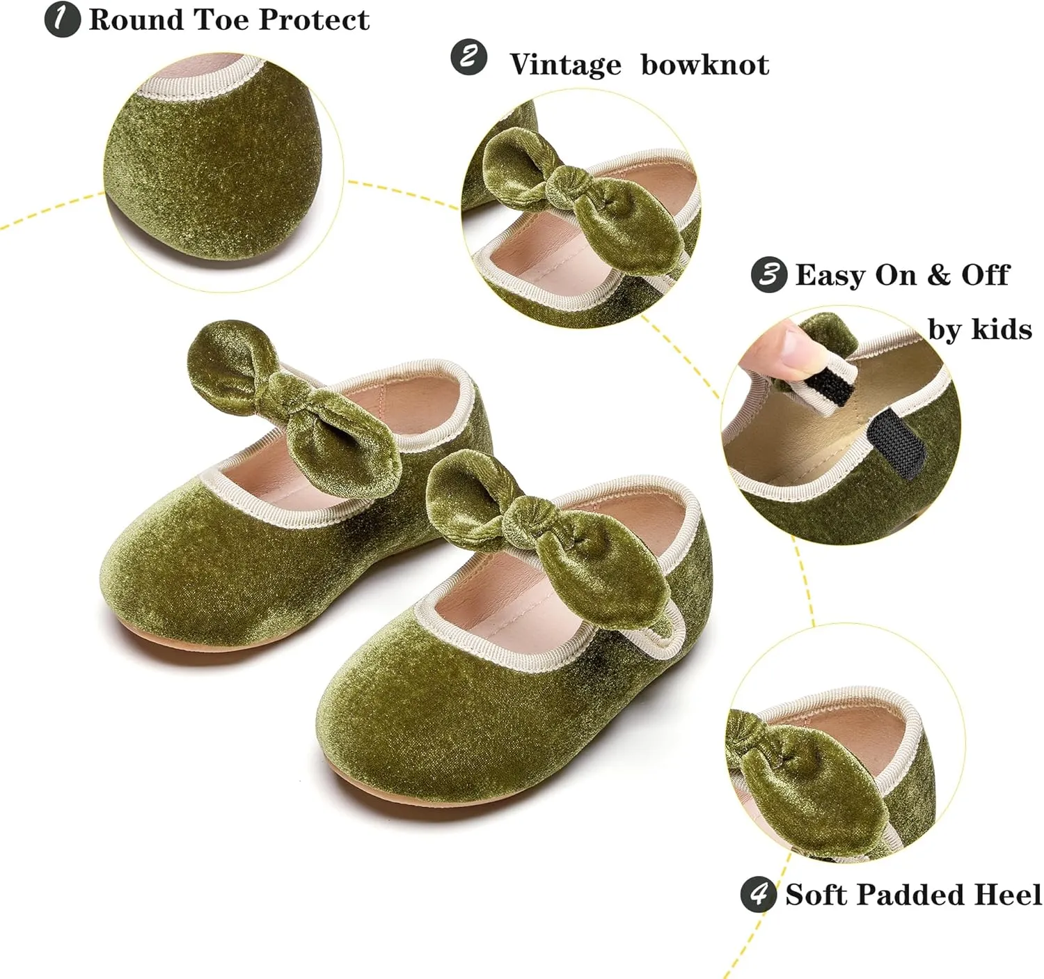 Kiderence Little Toddler Girls Dress Shoes Ballerina Ballet Flats Kids Mary Janes