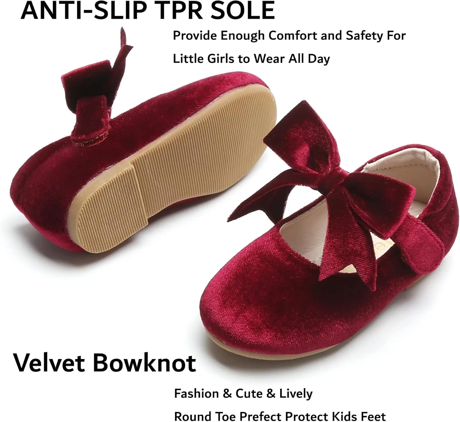 Kiderence Little Toddler Girls Dress Shoes Ballerina Ballet Flats Kids Mary Janes