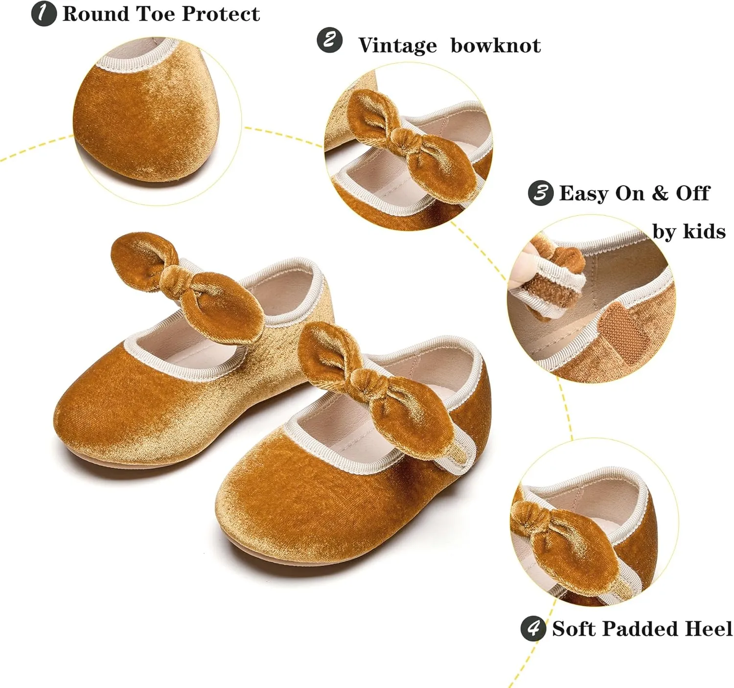 Kiderence Little Toddler Girls Dress Shoes Ballerina Ballet Flats Kids Mary Janes