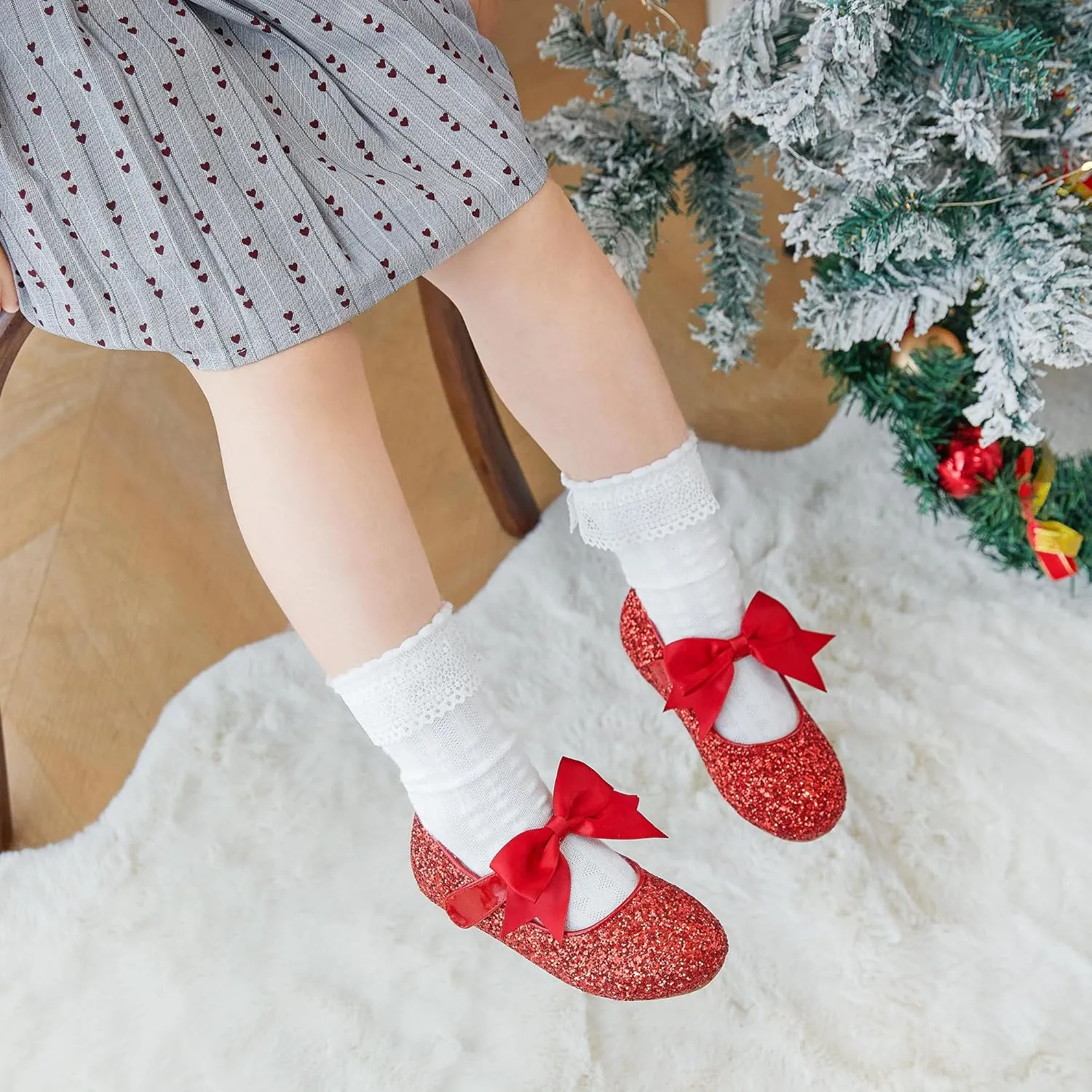 Kiderence Little Toddler Girls Dress Shoes Ballerina Ballet Flats Kids Mary Janes