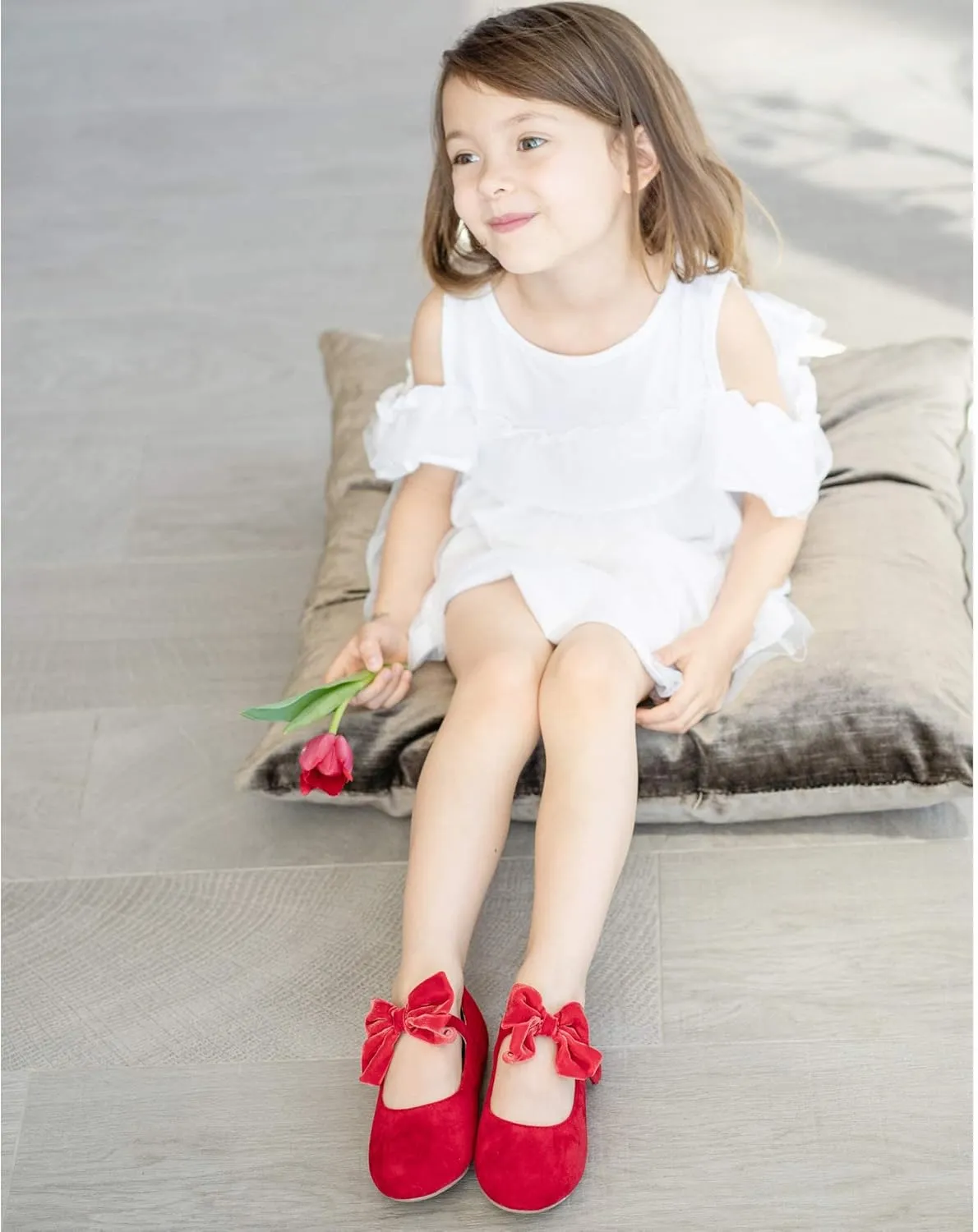 Kiderence Little Toddler Girls Dress Shoes Ballerina Ballet Flats Kids Mary Janes