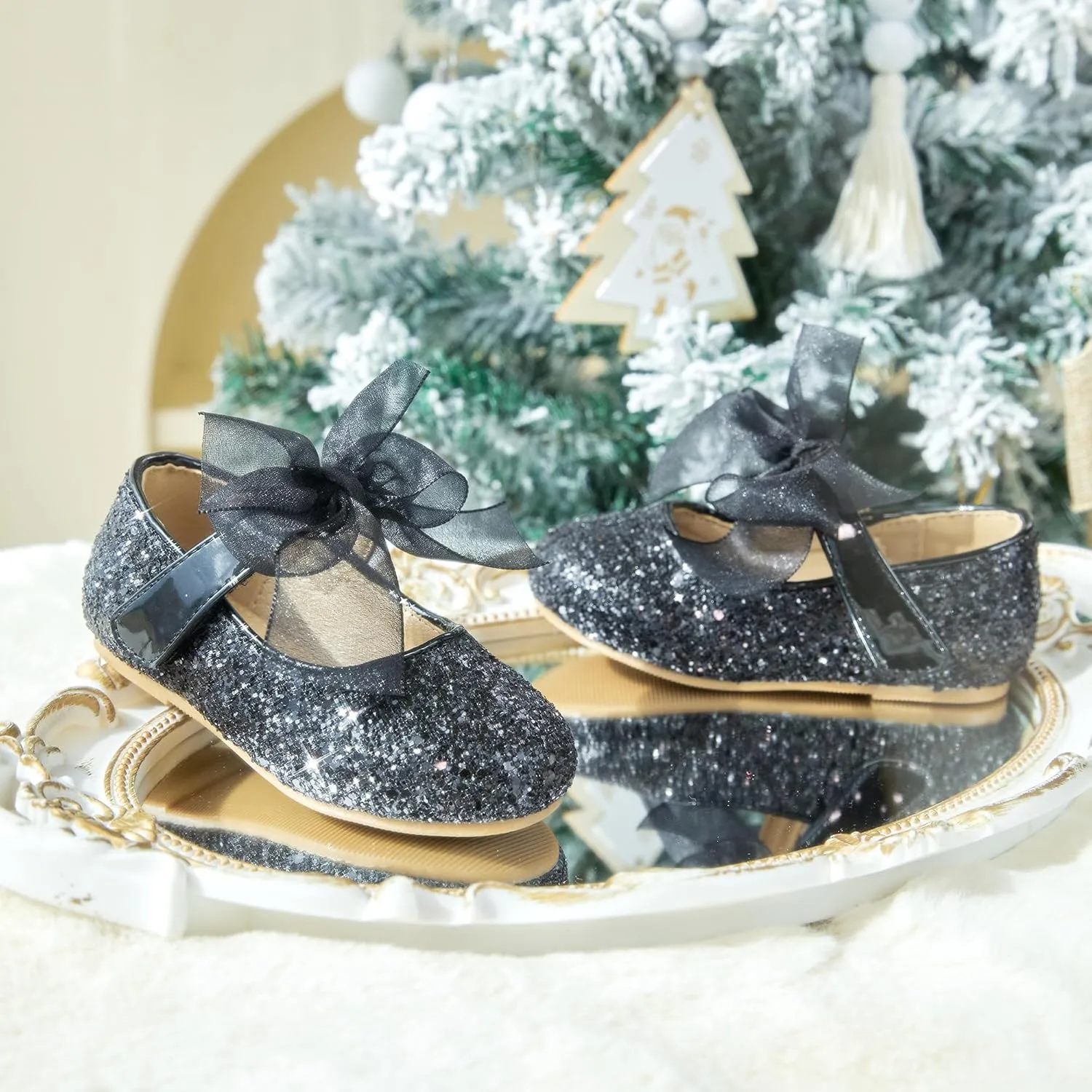 Kiderence Toddler Girls Dress Shoes Little Kids Mary Janes Ballet Flats Toddler