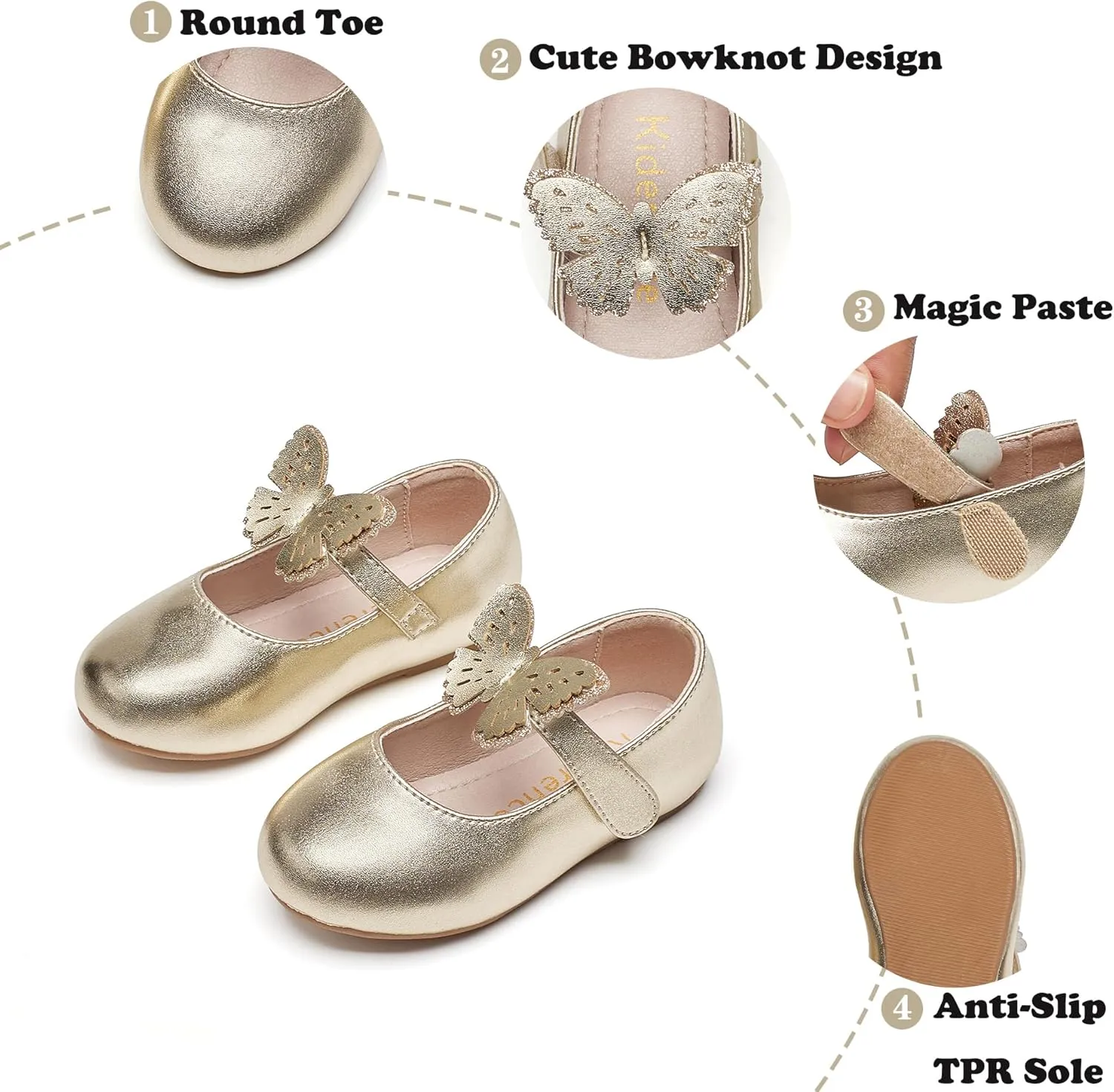 Kiderence Toddler Girls Dress Shoes Little Kids Mary Janes Ballet Flats Toddler