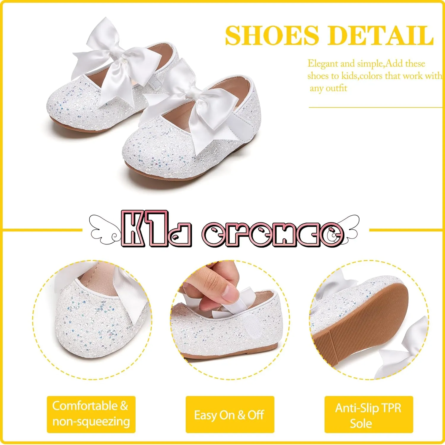Kiderence Toddler Girls Dress Shoes Little Kids Mary Janes Ballet Flats Toddler