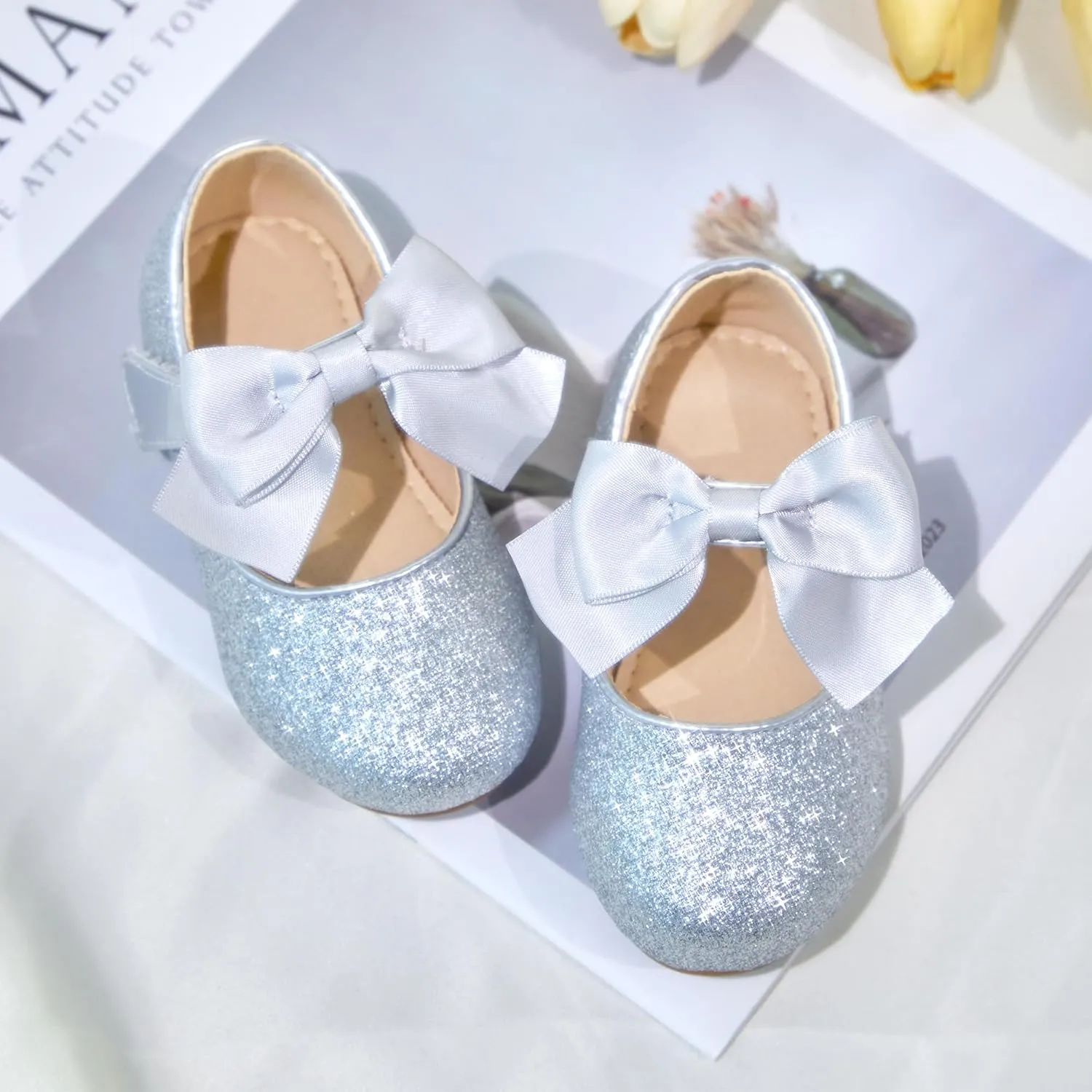 Kiderence Toddler Girls Dress Shoes Little Kids Mary Janes Ballet Flats Toddler
