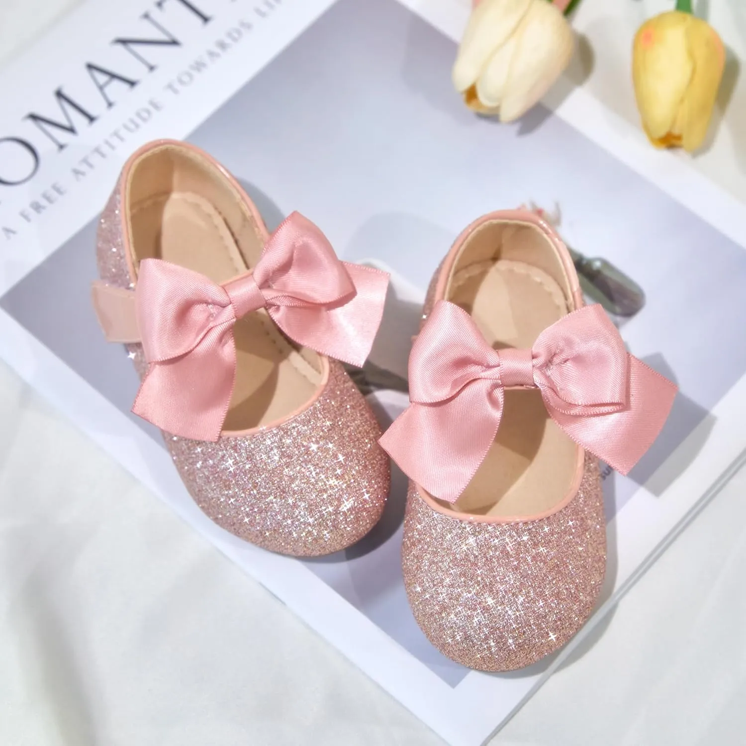Kiderence Toddler Girls Dress Shoes Little Kids Mary Janes Ballet Flats Toddler