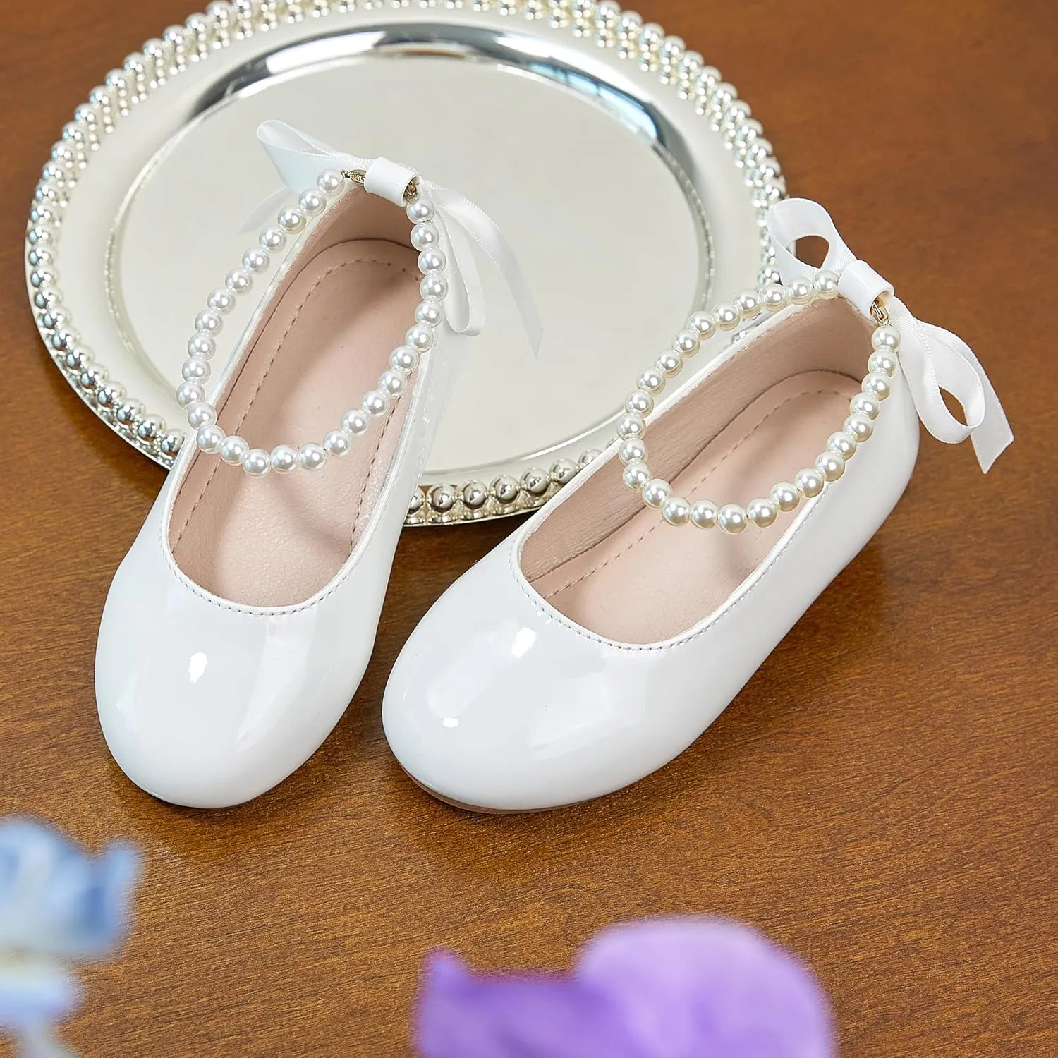 Kiderence Toddler Girls Dress Shoes Little Kids Mary Janes Ballet Flats Toddler
