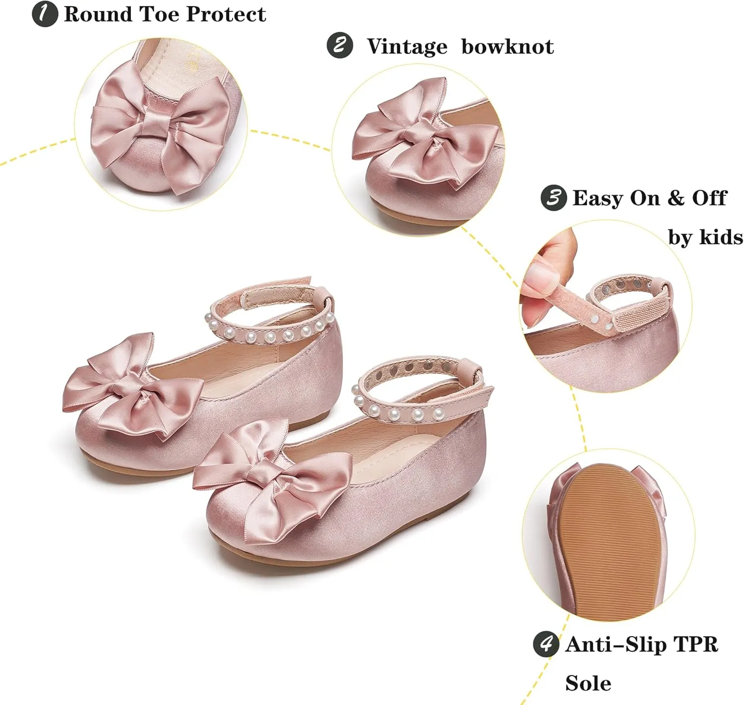 Kiderence Toddler Girls Dress Shoes Little Kids Mary Janes Ballet Flats Toddler