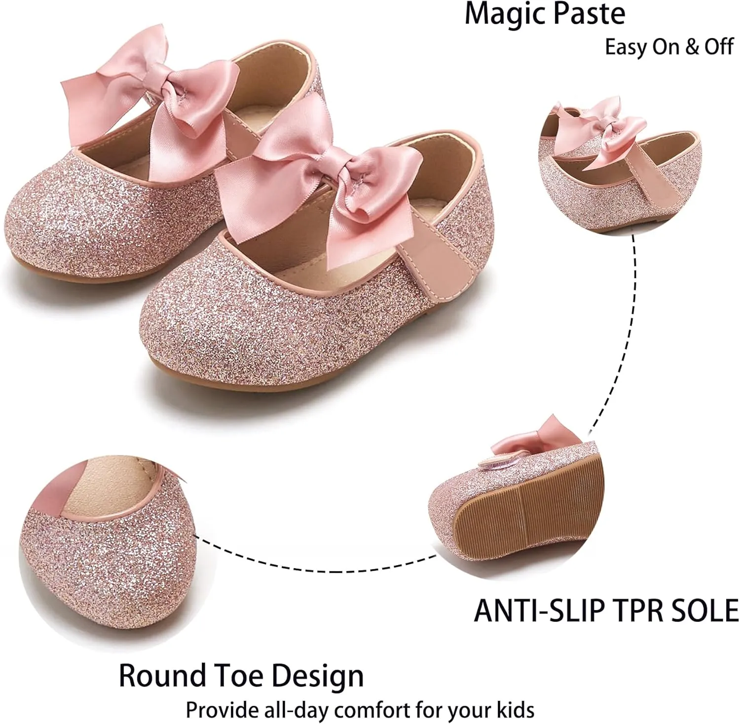Kiderence Toddler Girls Dress Shoes Little Kids Mary Janes Ballet Flats Toddler