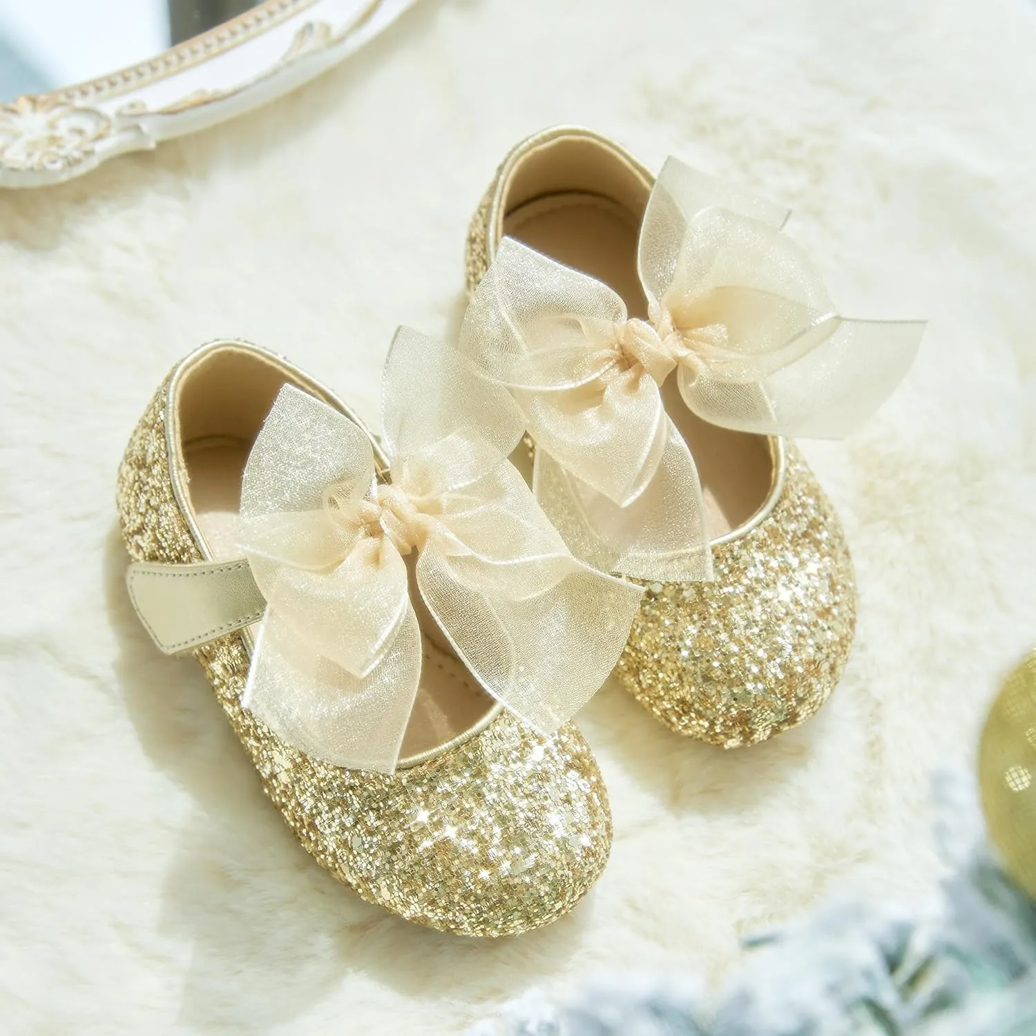 Kiderence Toddler Girls Dress Shoes Little Kids Mary Janes Ballet Flats Toddler