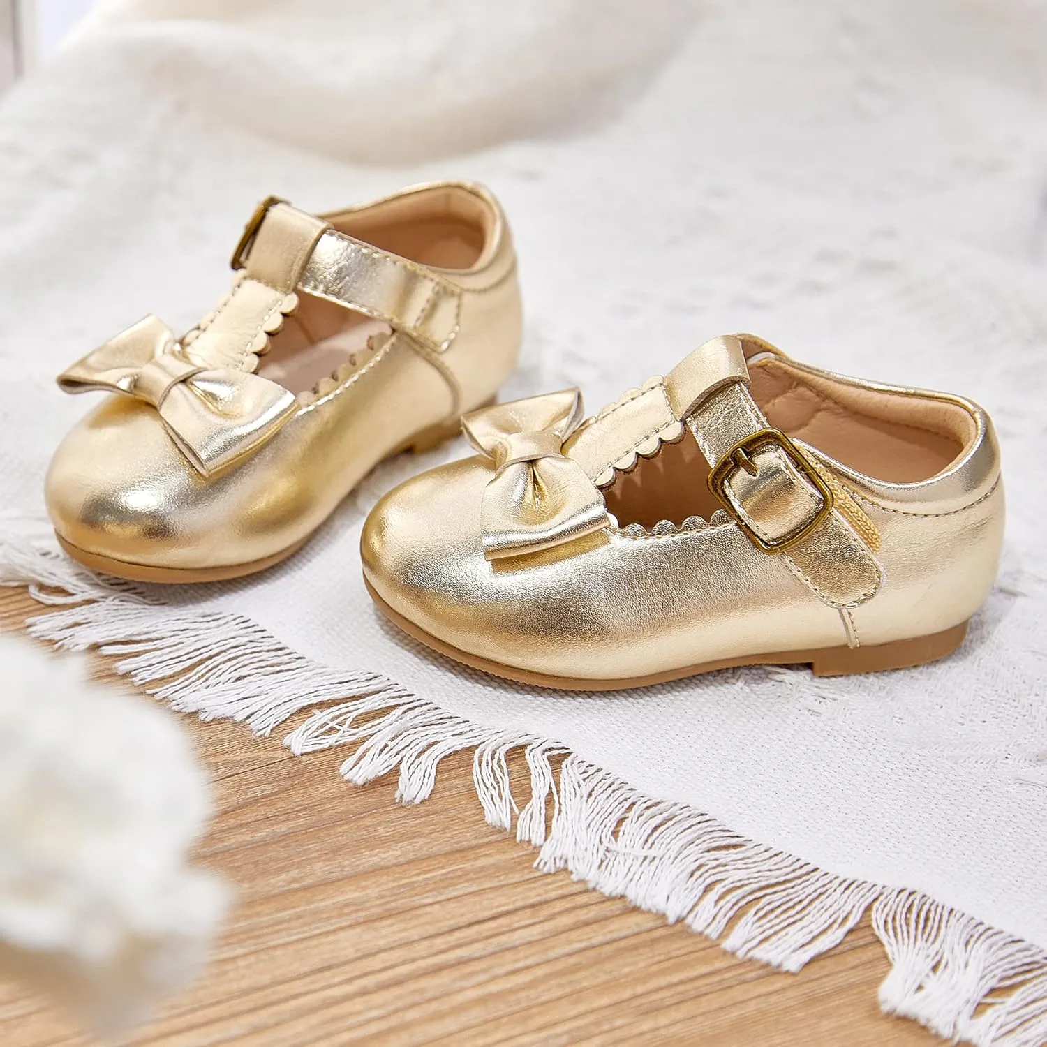 Kiderence Toddler Girls Dress Shoes Little Kids Mary Janes Ballet Flats Toddler