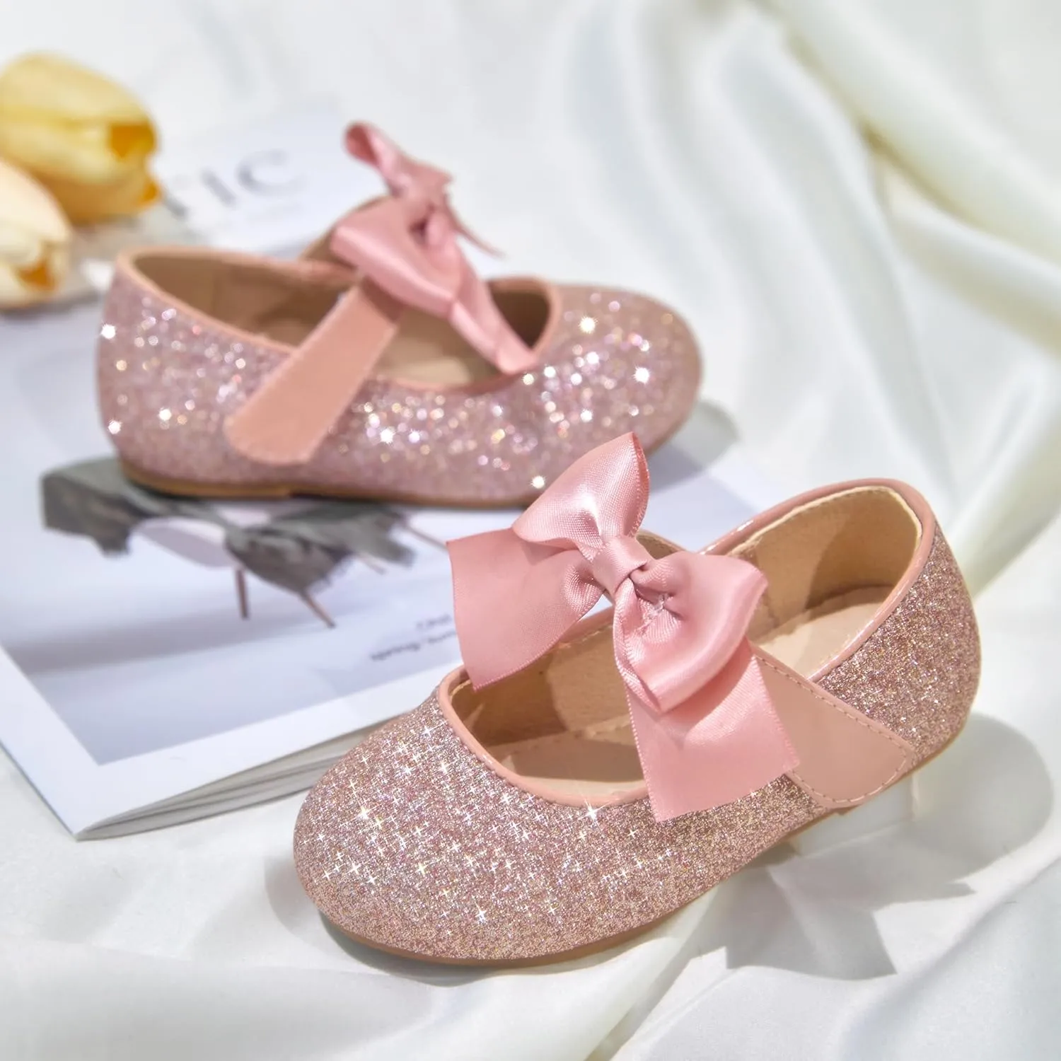 Kiderence Toddler Girls Dress Shoes Little Kids Mary Janes Ballet Flats Toddler