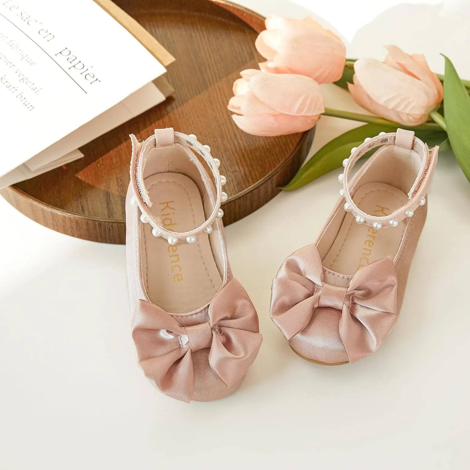 Kiderence Toddler Girls Dress Shoes Little Kids Mary Janes Ballet Flats Toddler