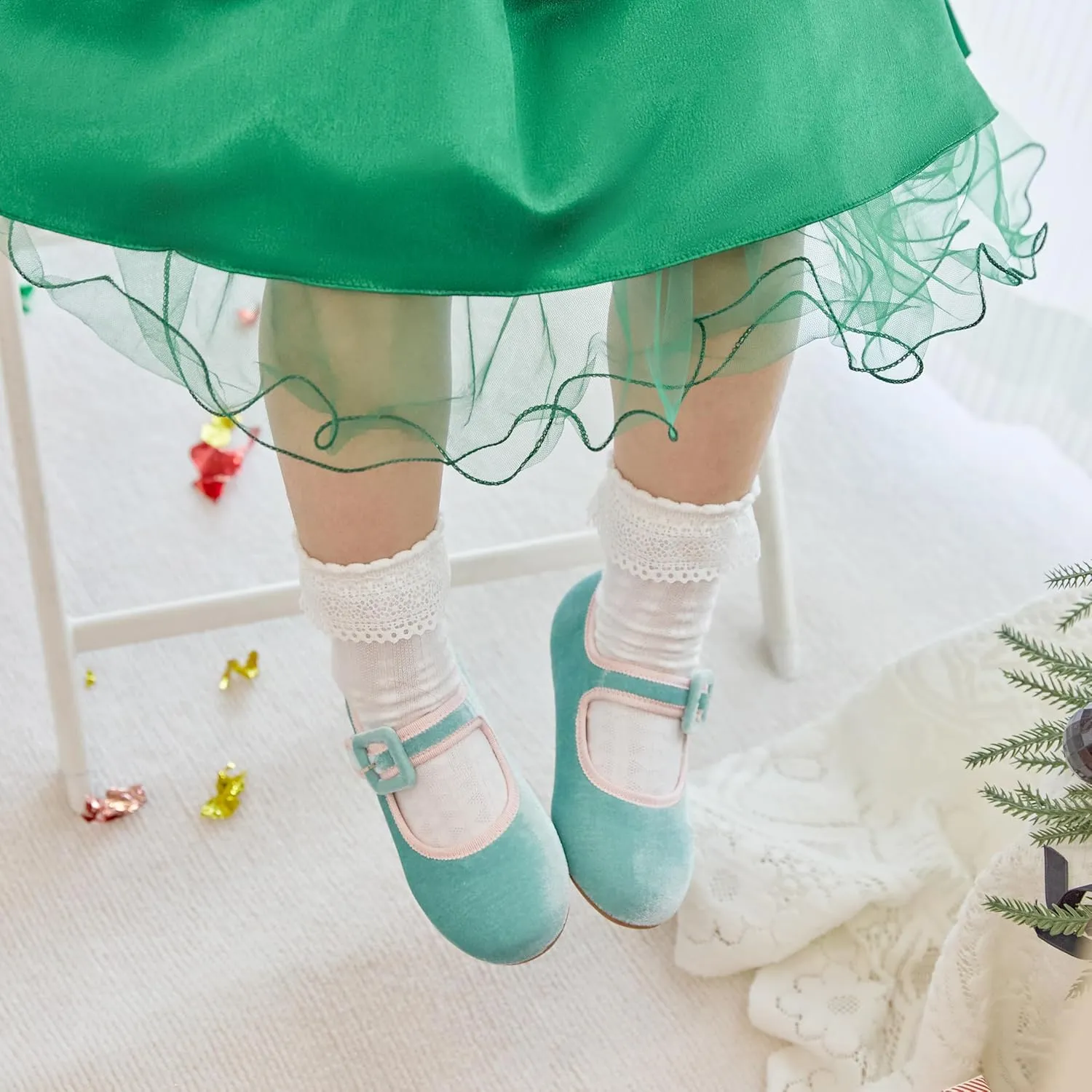 Kiderence Toddler Girls Dress Shoes Little Kids Mary Janes Ballet Flats Toddler